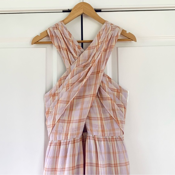 Ulla Johnson Noelle Dress Midi Sundress Fit & Flare Criss Cross Tie Waist Size 8 - Picture 4 of 8